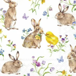 EASTER FRIENDS White Cocktail-Servietten C1066390