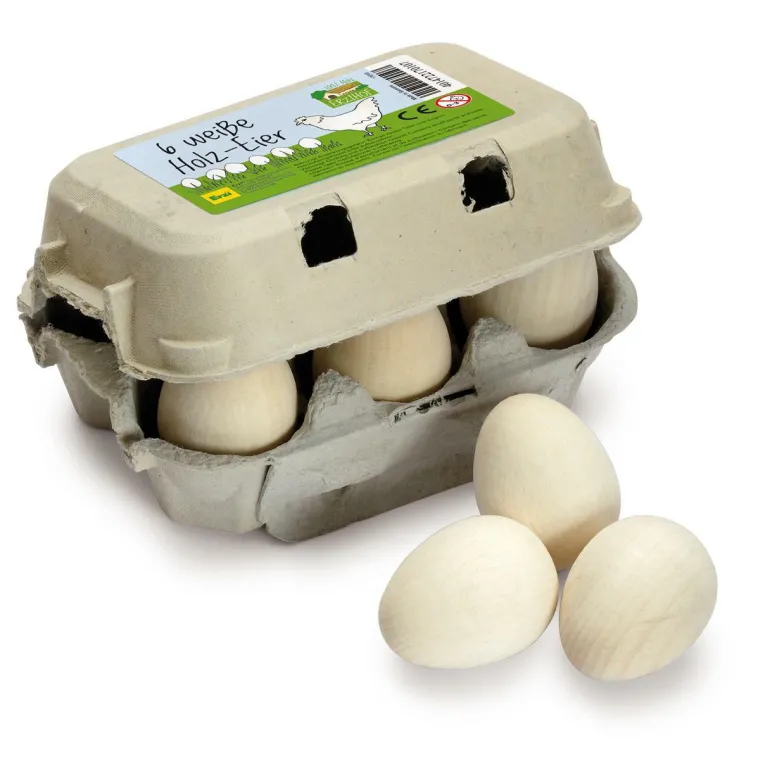 Eier, weiß im Karton