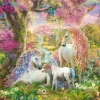Einhornfamilie im Blütenwald Puzzle 150 Teile