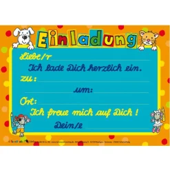 Einladungskarten Schulanfang 8 Karten mit Umschlag