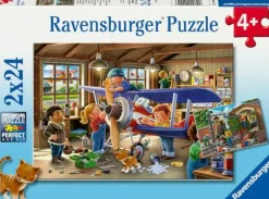 Eisenbahn- Und Flugzeugservice - Puzzle 2x24 Teile