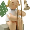 Engel mit Zugposaune, sitzend, Grünhainichener Eng