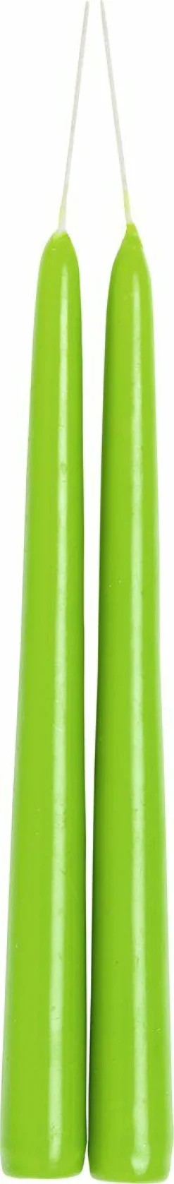 2er SPITZKERZE Grass Green 24 Cm Lang 1 Paar Spitz