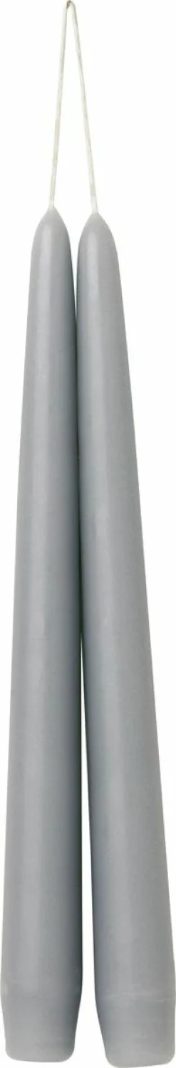 2er SPITZKERZE Grey 24 Cm Lang 1 Paar Spitzkerze