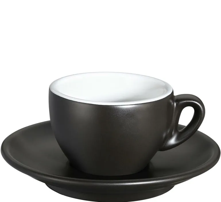 Espressotasse ROMA schwarz matt