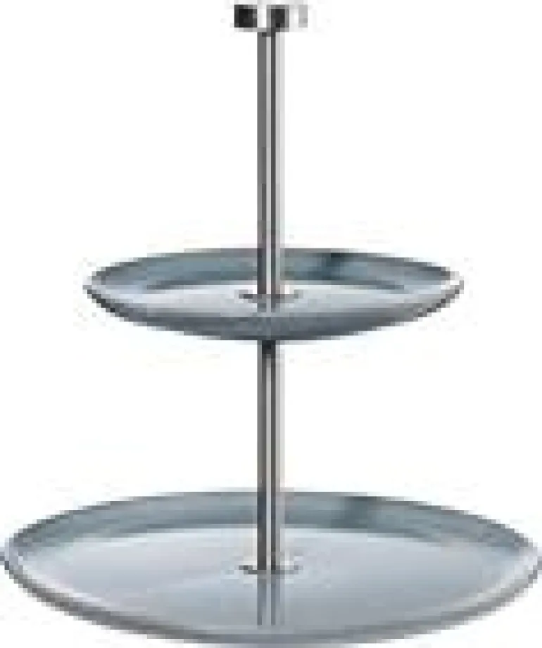 Etagere flach, 2 stufig, denim D. 15 cm, H.22 cm