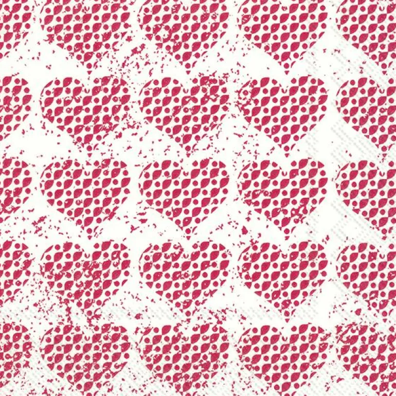FANCY HEARTS red Lunch-Servietten L 855610