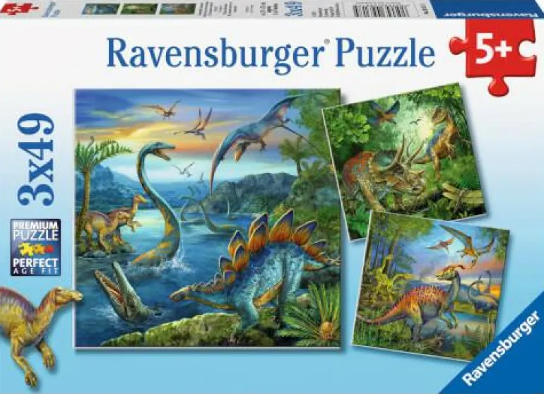 Faszination Dinosaurier - Puzzle 3x49 Teile