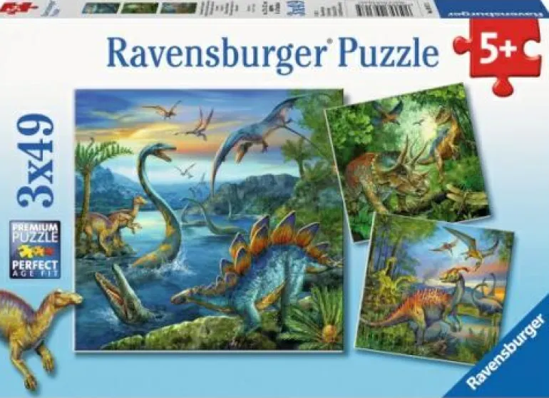 Faszination Dinosaurier - Puzzle 3x49 Teile