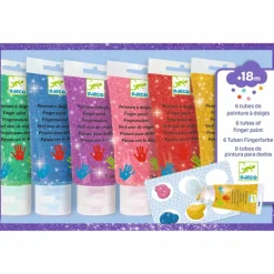 Fingerfarben: 6 Tuben Glitzer