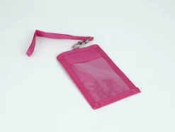 Flachbörse mit Fahrkarten-Sichtfenster pink