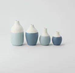 Flaschenvasen mini ,, Blau 4er Set " 5-8,5x3,5-4,5