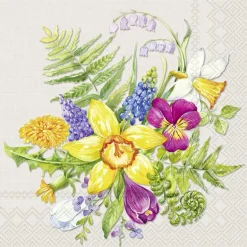 FLOWER LOVE Linen Lunch-Servietten L 985966