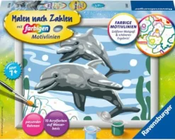 Freundliche Delfine - Malen nach Zahlen