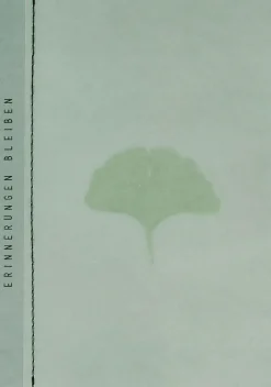 Genähte Tranparentpapierkarte Ginko
