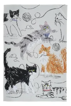 Geschirrtuch "Feline Friends" 100% Baumwolle