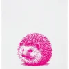 Geschirrtuch "Igel" weiß pink Baumwolle
