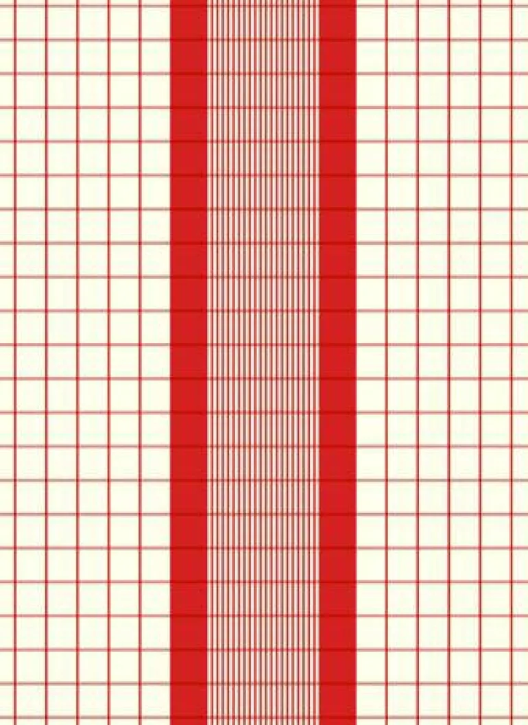 Geschirrtuch "Karo Borde" rot 50x70cm 50% Leinen/5