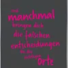 Geschirrtuch "Und manchmal bringen..." grau Baumwo