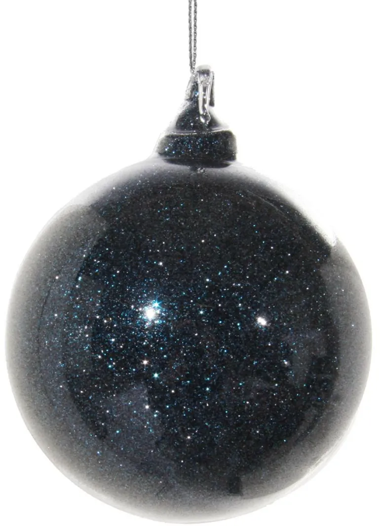 Glass ball petrol glitter inside 8cm