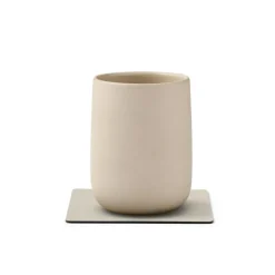 Glasuntersatz square 10x10cm oyster white/Nupo,