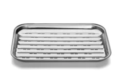 Grillschale aus Edelstahl 34,5 x 24 cm