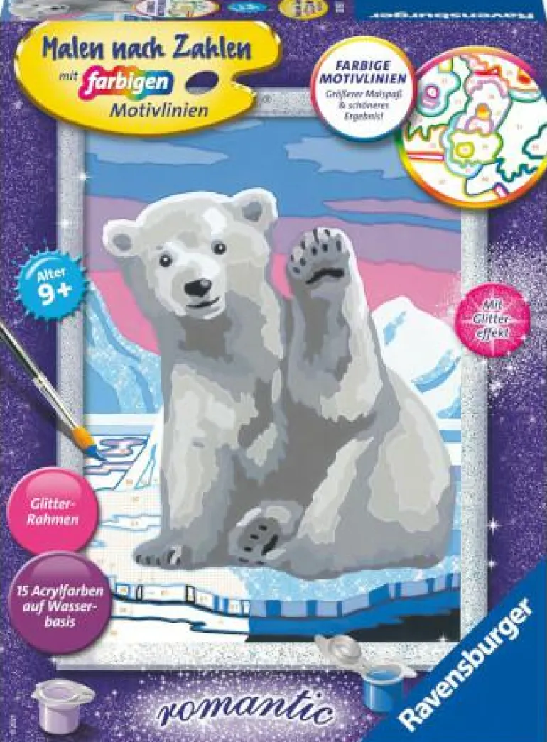 Hallo, kleiner Eisbär! - Malen nach Zahlen