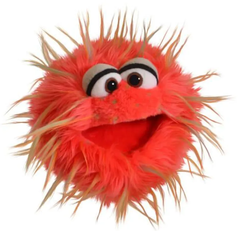 Handpuppe Piefke rot/beige