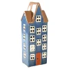 Haus für Teelicht Keramik Blau 23x9x7cm