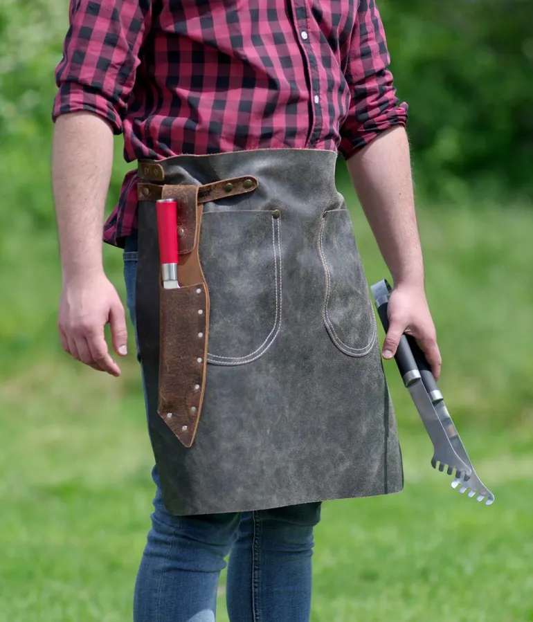 Hüftschürze Antikleder Gr.2 70x55cm anthrazit