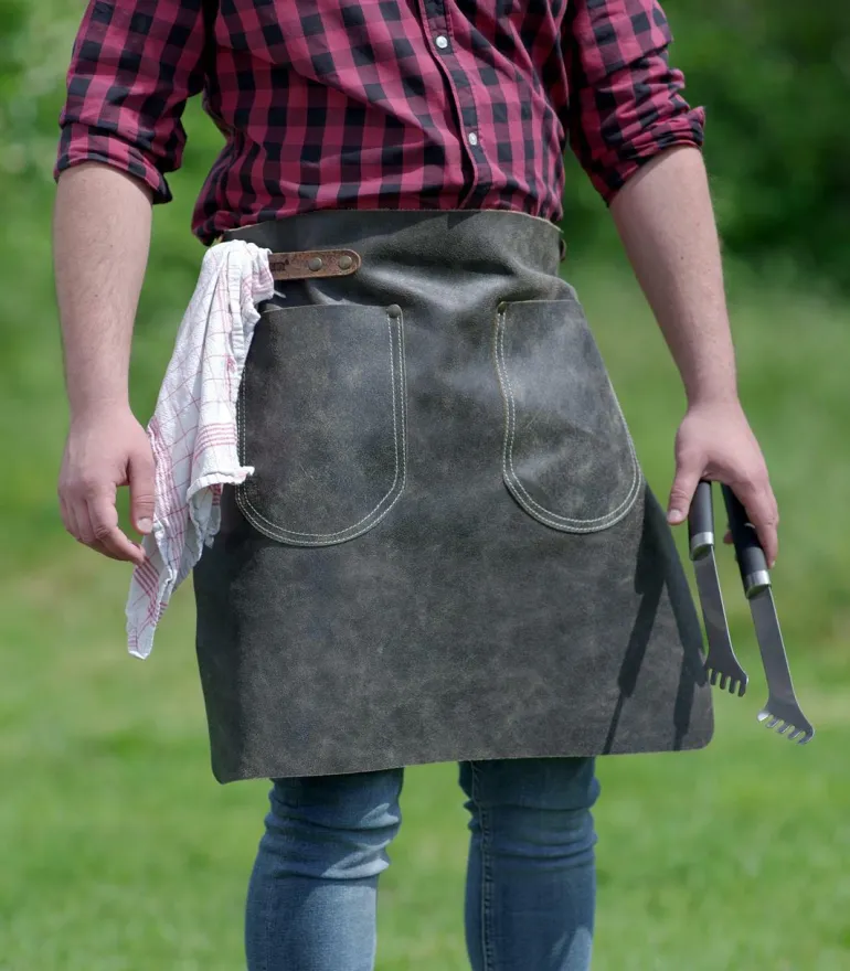 Hüftschürze Antikleder Gr.2 70x55cm anthrazit