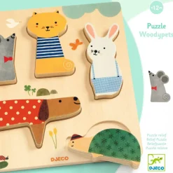 Holz Puzzle: Bunte Tiere