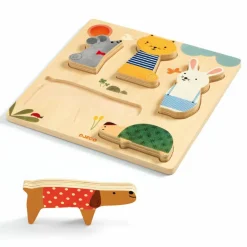 Holz Puzzle: Bunte Tiere