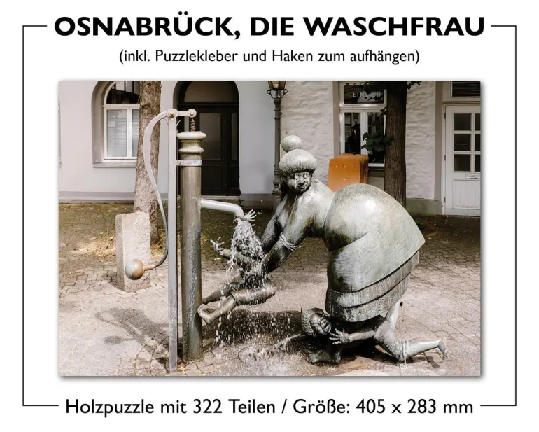 Holzpuzzle - Osnabrück, Die Waschfrau 322 Teile
