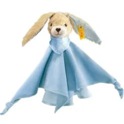 Hoppel Hase Schmusetuch 28cm blau