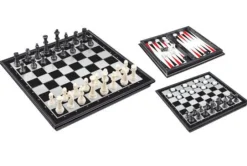 3-in-1 Dame, Schach und Backgammon Magnetspiel