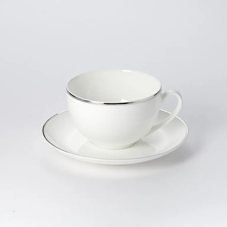 Kaffee Obertasse 0,25 l rund Platin Lane Fine Bone