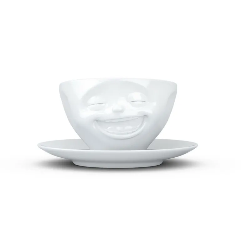 Kaffeetasse Lachend, weiß, 200ml