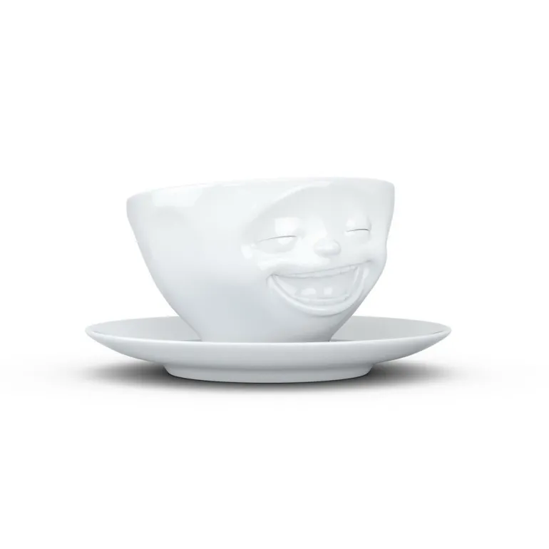 Kaffeetasse Lachend, weiß, 200ml