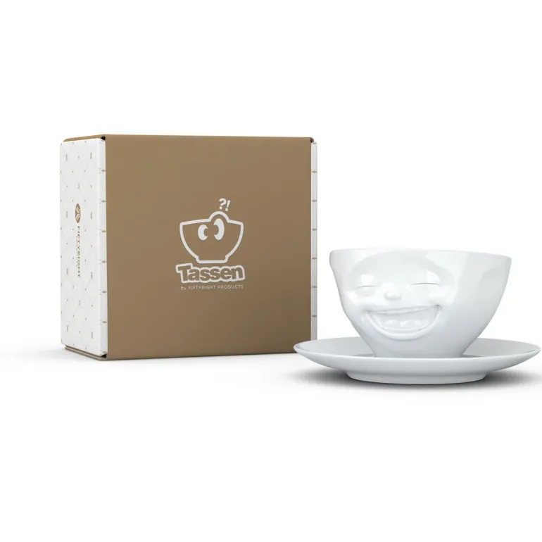 Kaffeetasse Lachend, weiß, 200ml