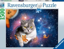 Katzen fliegen im Weltall - Puzzle 1500 Teile