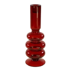 Kerzenleuchter Ancona rot 9x9x25cm Glas