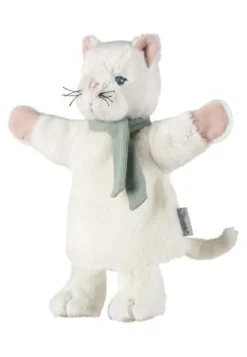 Kinder Handpuppe Katze cremeweiß