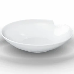 2 Kleine tiefe Teller mit Biss, 18cm, weiß