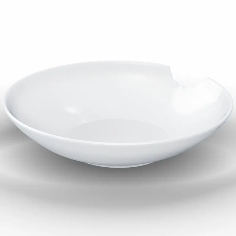 2 Kleine tiefe Teller mit Biss, 18cm, weiß