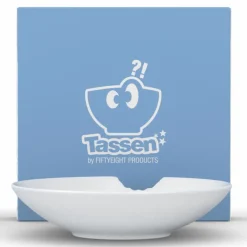 2 Kleine tiefe Teller mit Biss, 18cm, weiß