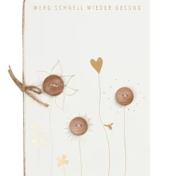 Knopfkarte „Werd schnell wieder gesund