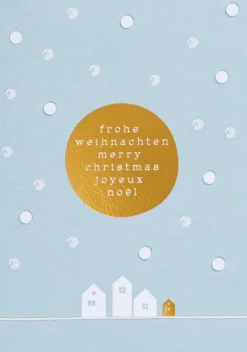 Künstlerkarte „Frohe Weihnachten Merry Christmas"