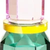 Kristalhalter violet/gelb/petrol 13x7x7cm
