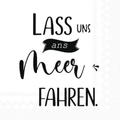 LASS UNS ANS MEER FAHREN black Lunch-Servietten L
